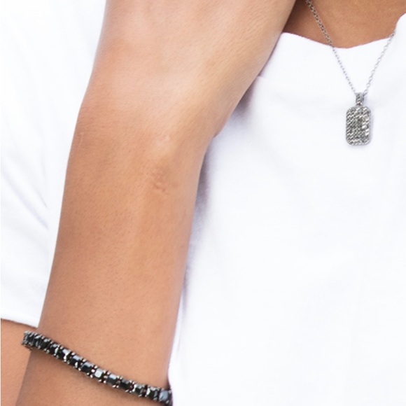 NWT 💎 HEMATITE JET BLACK 💎 ICONIC BRACELET UNISEX - Picture 5 of 12